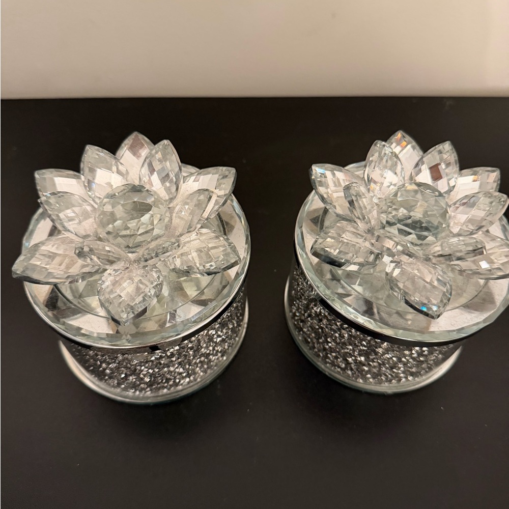 Crystal Lotus Candle Holders